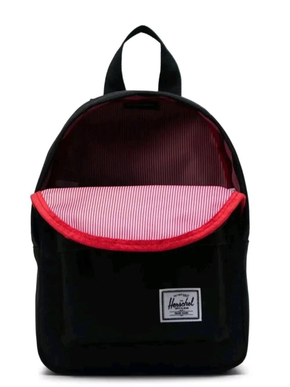 Herschel Supply Co Black Outside Striped Red Inside Unisex Zippered Backpack